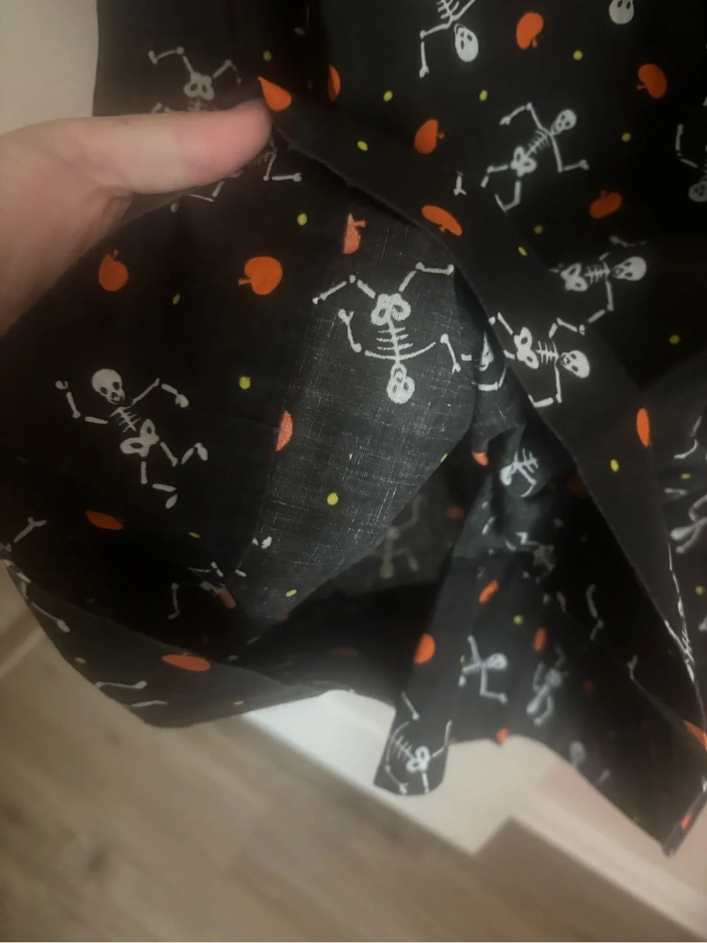 Kids Halloween Skeleton Dress Costume - Black with Orange Accents